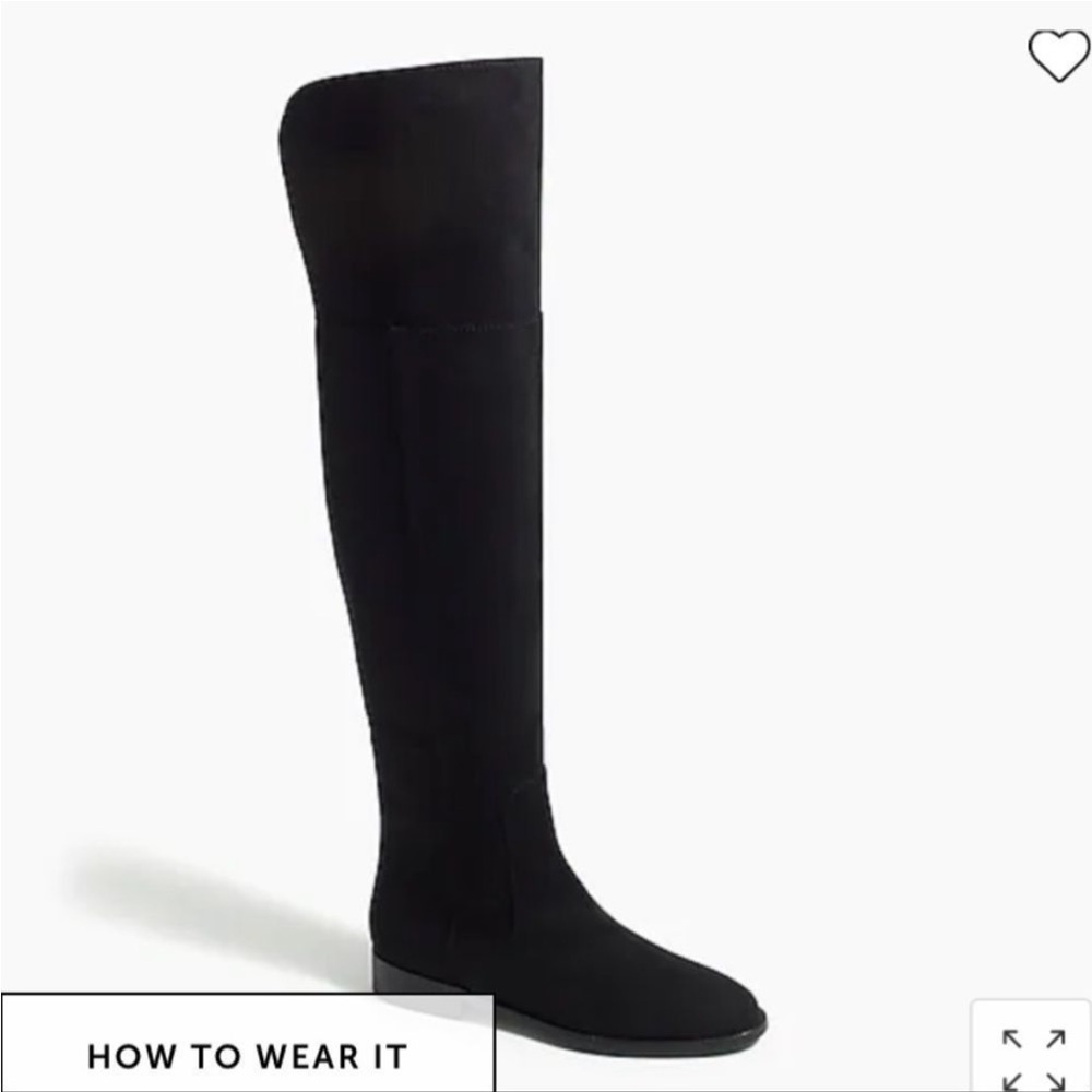 J Crew over the knee black suede boots